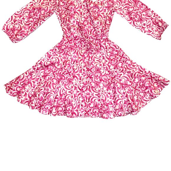 CYNTHIA STEFFE | Paisley Print Collared Button-Up Belted Mini Dress Size Small - Picture 5 of 6